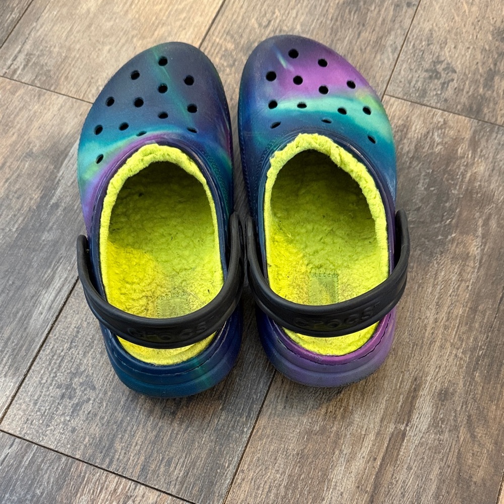 CROCS Kids Slippers in Blue, Purple, and Green - Picture 2 of 7